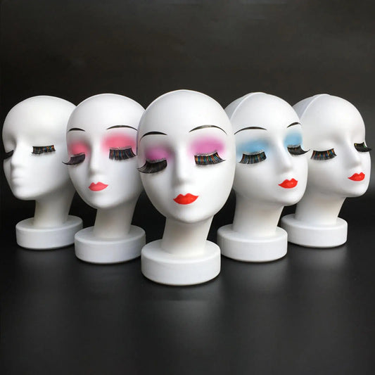 Wig Head Mannequin with Makeup Wigs Display Stand for Wigs Making Hats Hairpieces Hats Jewelry Necklace Glasses Display